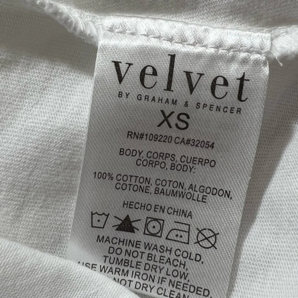 Velvet by Graham & Spencer for Anthropologie Miki Puff Sleeve White Top XS - Picture 9 of 10